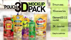 Pouch 3D Mockup Pack