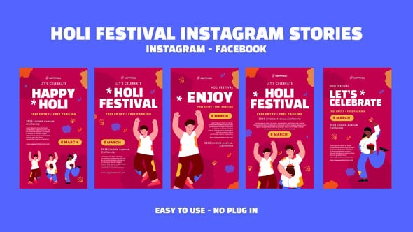 Download Holi Festival Instagram Stories – Videohive