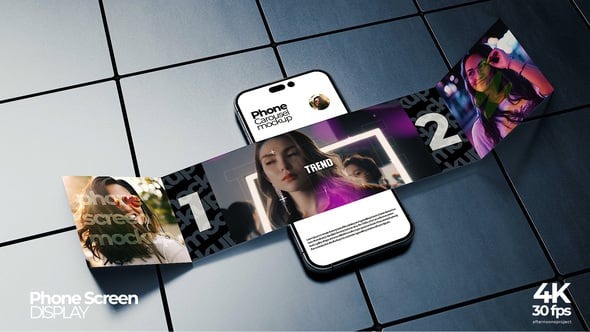 Download Caraousel Phone Screen Mockup – Videohive